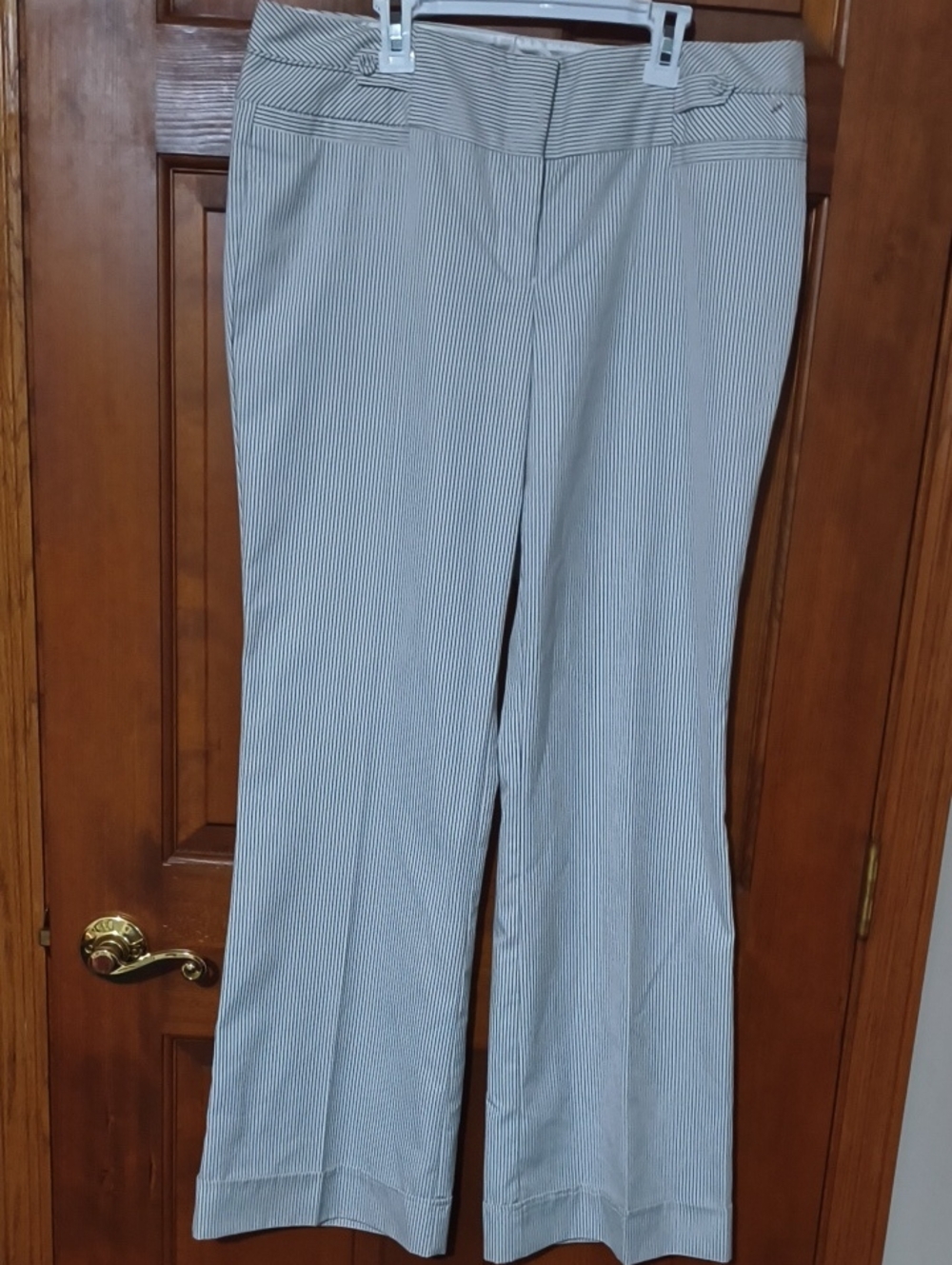 New Without Tag Women’s Pinstripe Dress Pants – Light Blue/White